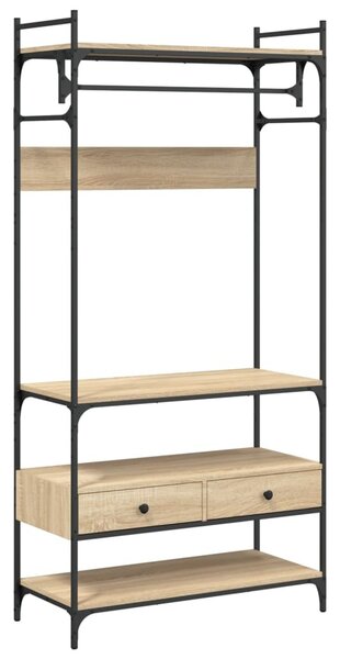 VidaXL Appendiabiti con cassetti in rovere Sonoma 89x39x184,5 cm