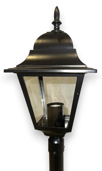 Lampioncino in alluminio su palo nero per esterno H120 cm a 1 luce 100W modello NEW YORK