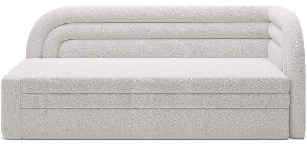 Divano color crema allungabile/con contenitore con penisola a destra e rivestimento in bouclé 223 cm Fabillo – ELTAP