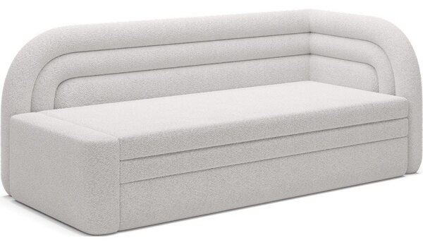 Divano color crema allungabile/con contenitore con penisola a destra e rivestimento in bouclé 223 cm Fabillo – ELTAP