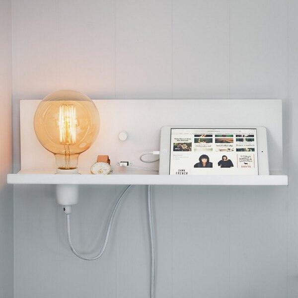 Applique da parete Markslöjd, Multi USB, dimmerabile, Bianco, Soggiorno, Metallo, Moderno