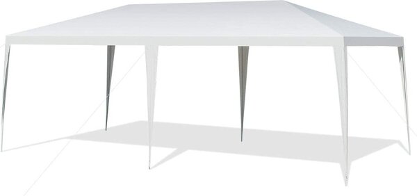 Gazebo da giardino 6x3 m, tenda da giardino impermeabile, tenda per feste con struttura in metallo, gazebo per feste, matrimoni, festival e mercatini, gazebo pop-up bianco