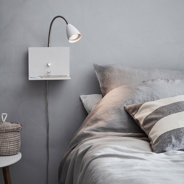 Applique da parete Markslöjd, Logi, dimmerabile, Bianco, Camera da letto, Metallo, Moderno