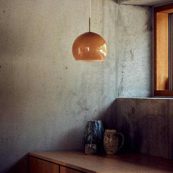 Lampada a sospensione FRANDSEN, Ball, dimmerabile, Marrone / Ruggine, Sala da pranzo, Vetro