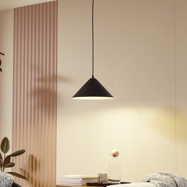 Lampada a sospensione Lindby, Clarine, dimmerabile, Nero, Sala da pranzo, Metallo, Moderno