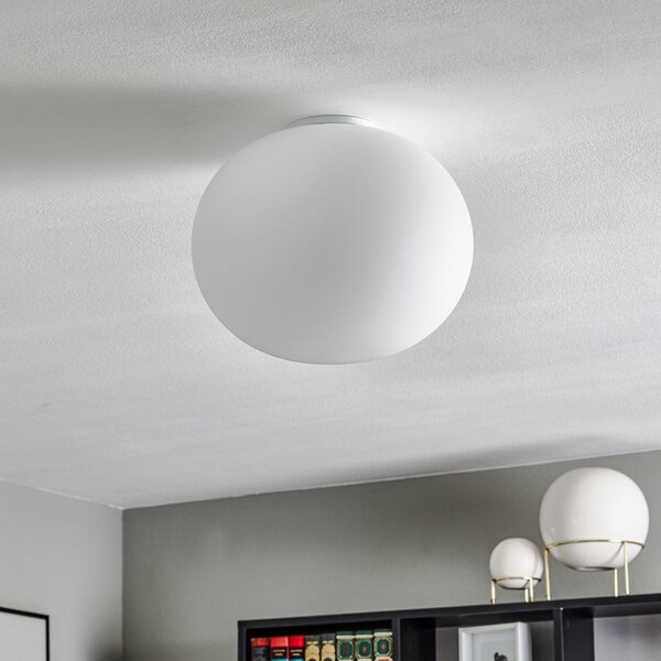 Plafoniera FLOS, GLO-BALL, dimmerabile, Bianco, Soggiorno, Vetro, Design