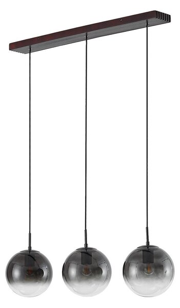 Lampada a sospensione Lucande, Veloura, dimmerabile, Grigio, Soggiorno, Vetro, Design