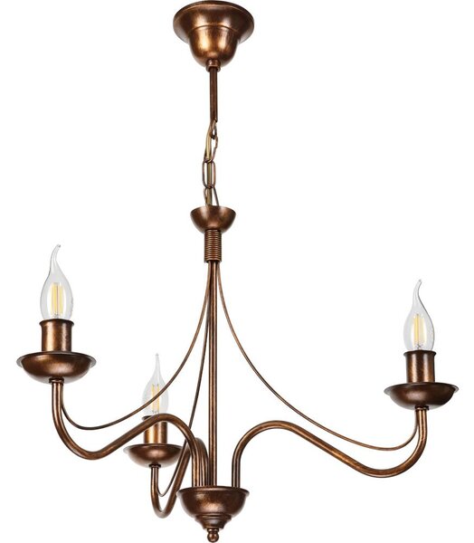Lampadario a catena ANTON 3xE14/15W/230V finitura bronzo