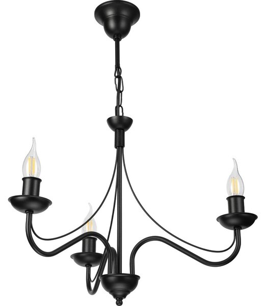 Lampadario a catena ANTON 3xE14/15W/230V nero