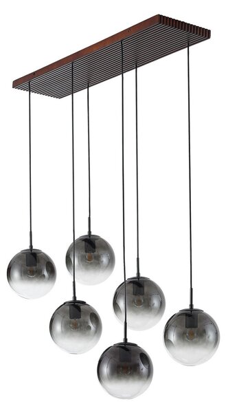 Lampada a sospensione Lucande, Veloura, dimmerabile, Grigio, Soggiorno, Vetro, Design
