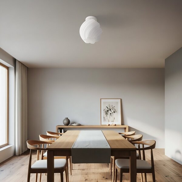 Plafoniera Lindby, Nuvia, dimmerabile, Bianco, Soggiorno, Plastica, Moderno