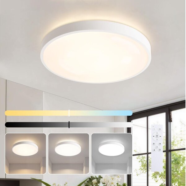 Brilagi - Apparecchio dimmerabile LED GLASS POOL DOUBLE LED/48W/230V 40 cm bianco + telecomando