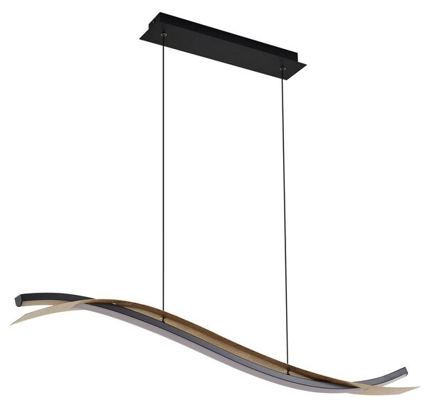 Lampada a sospensione Lucande, Alevia, dimmerabile, Dorato / Ottone, Sala da pranzo, Metallo, Design