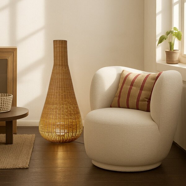 Lampada da terra Lucande, Takeo, Legno, Soggiorno, Legno, Boho