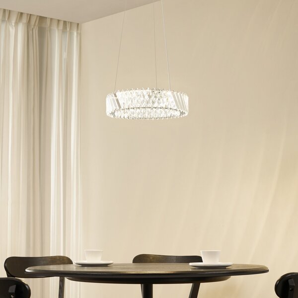 Lampada a sospensione Lucande, Glacis, Trasparente, Soggiorno, Vetro, Design