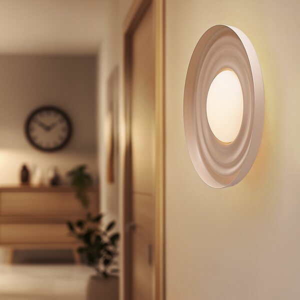 Applique da parete Lindby, Waves, Beige, Soggiorno, Metallo, Moderno