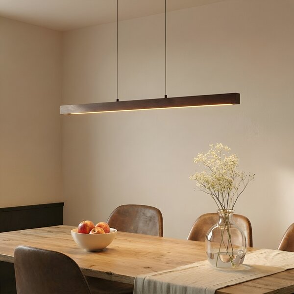 Lampada a sospensione Lucande, Nihalo, dimmerabile, Legno, Sala da pranzo, Legno, Campagna / rustico