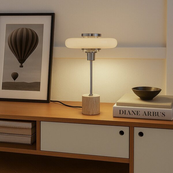 Lampade da tavolo Lindby, Branford, Beige, Soggiorno, Metallo, Vintage