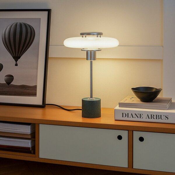 Lampade da tavolo Lindby, Branford, Bianco, Soggiorno, Vetro, Vintage