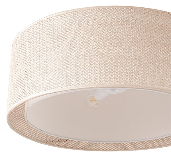 Plafoniera Lindby, Soula, dimmerabile, Beige, Soggiorno, Plastica, Campagna / rustico
