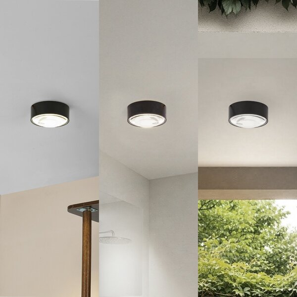 Siaka faretto a LED, nero, Ø 5 cm, metallo, IP65 - Lindby