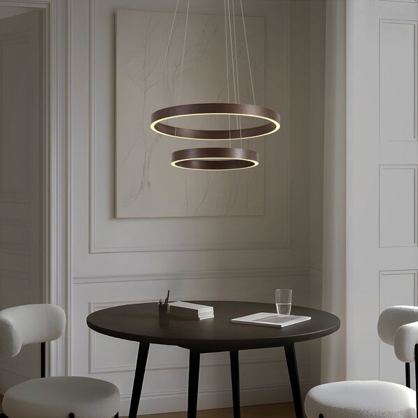 Lampada a sospensione Lucande, Yonam, dimmerabile, Marrone / Ruggine, Sala da pranzo, Metallo, Moderno