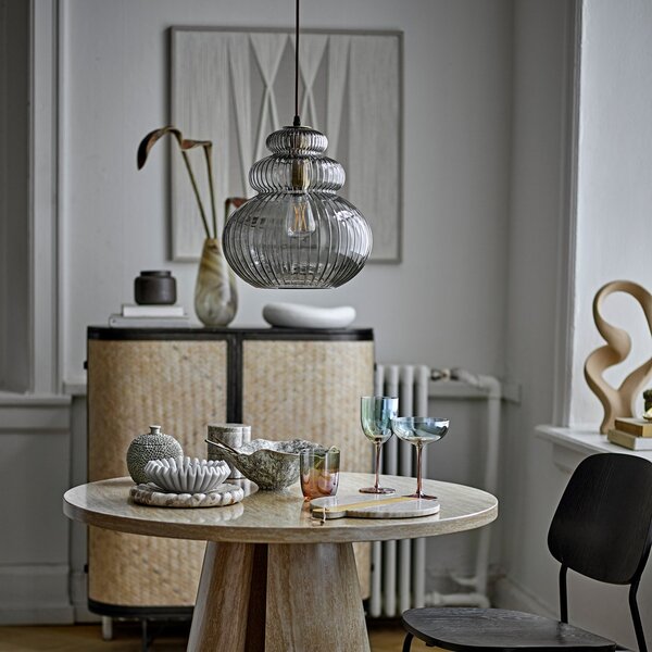 Lampada a sospensione Bloomingville, Sybia, dimmerabile, Grigio, Soggiorno, Vetro