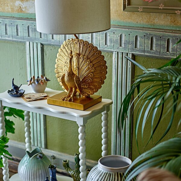 Lampade da tavolo Bloomingville, Peacock, Dorato / Ottone, Soggiorno, Plastica
