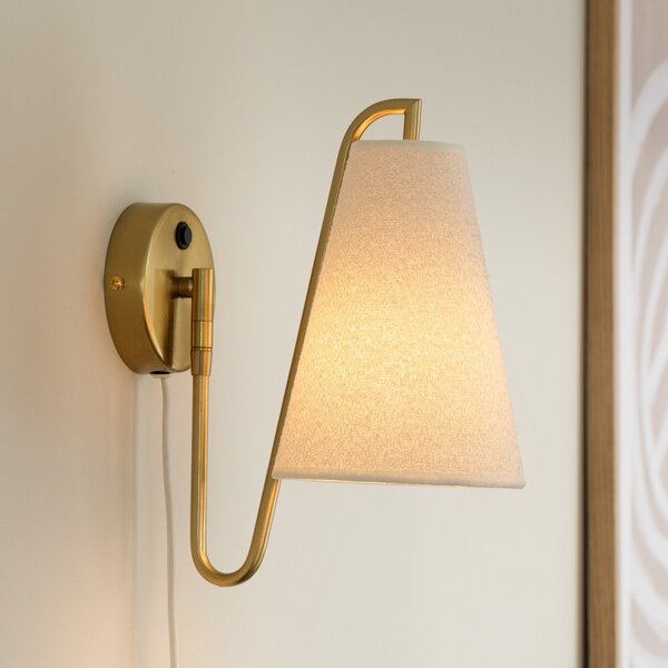 Applique da parete Globen Lighting, Lou Bouclè, Bianco, Soggiorno, Tessuto / Tessile, Design