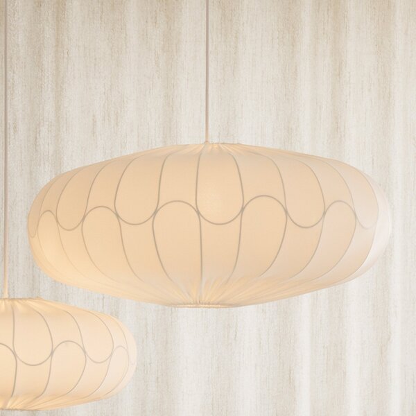 Lampada a sospensione Globen Lighting, dimmerabile, Bianco, Soggiorno, Tessuto / Tessile, Scandinavo