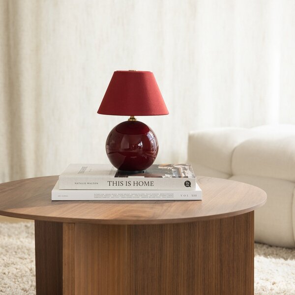 Lampade da tavolo Globen Lighting, IRIS, dimmerabile, Rosso, Soggiorno, Tessuto / Tessile, Design