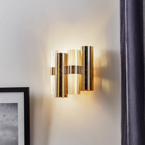Applique da parete Slamp, La Lollo, dimmerabile, Dorato / Ottone, Soggiorno, Plastica, Design