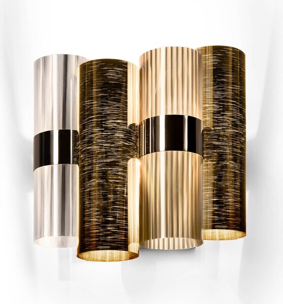 Applique da parete Slamp, La Lollo, dimmerabile, Dorato / Ottone, Soggiorno, Plastica, Design