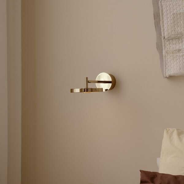 Applique da parete UMAGE, Asteria SHORT HW, dimmerabile, Dorato / Ottone, Soggiorno, Metallo, Design