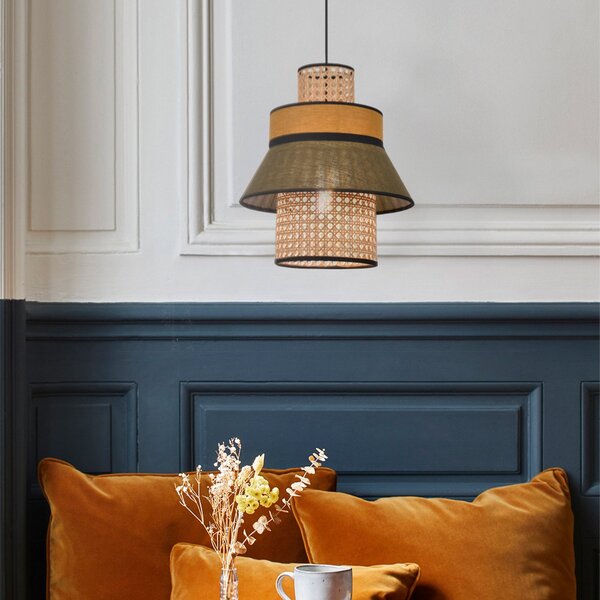 Lampada a sospensione MARKET SET, Singapour XML, dimmerabile, Verde, Soggiorno, Tessuto / Tessile, Design