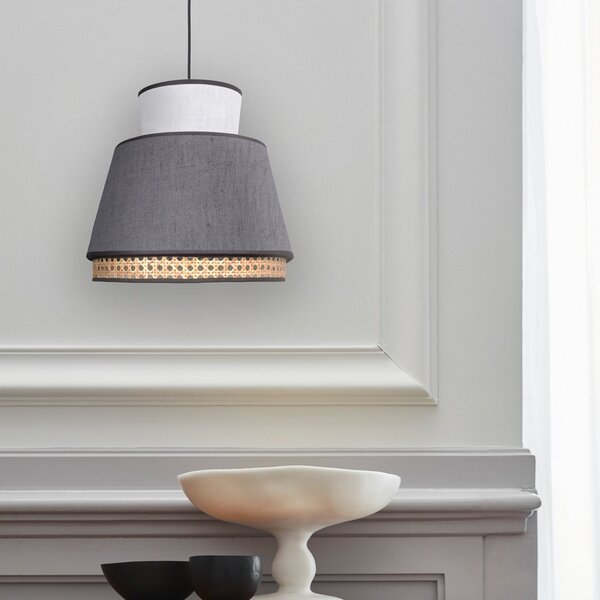 Lampada a sospensione MARKET SET, Singapour XM, dimmerabile, Nero, Soggiorno, Tessuto / Tessile, Design