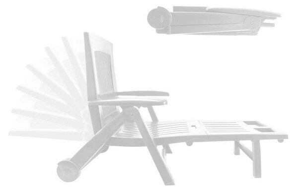 Lettino IPAE Progarden Zircone Pieghevole Con ruote Bianco polipropilene (72 x 195 x 101 cm)