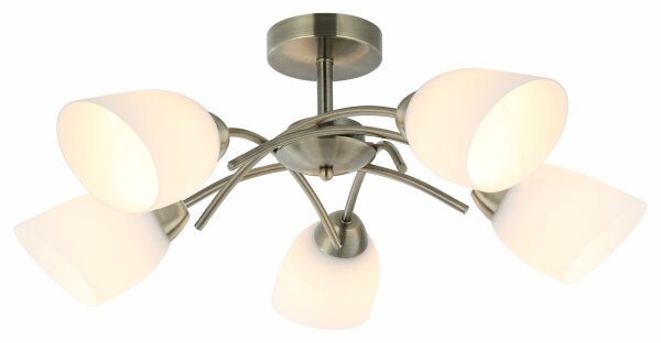 Lampadario a plafone DONNA 5xE27/60W/230V patina