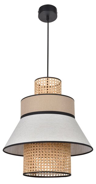 Lampada a sospensione MARKET SET, Singapour ML, dimmerabile, Beige, Soggiorno, Tessuto / Tessile, Design