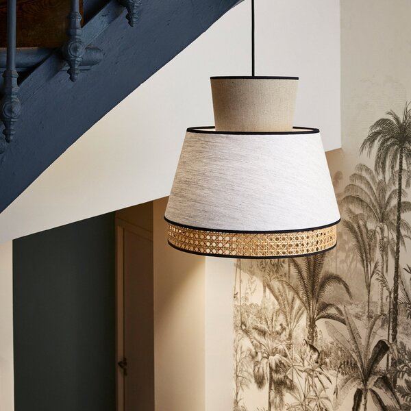 Lampada a sospensione MARKET SET, Singapour M, dimmerabile, Beige, Soggiorno, Tessuto / Tessile, Design