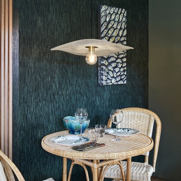 Lampada a sospensione MARKET SET, Rivage S, dimmerabile, Beige, Soggiorno, Tessuto / Tessile, Design