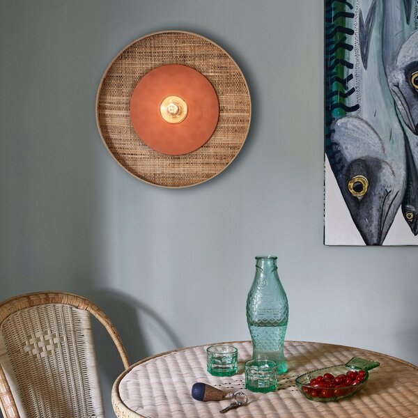 Applique da parete MARKET SET, Portinatx, dimmerabile, Marrone / Ruggine, Soggiorno, Ceramica, Design