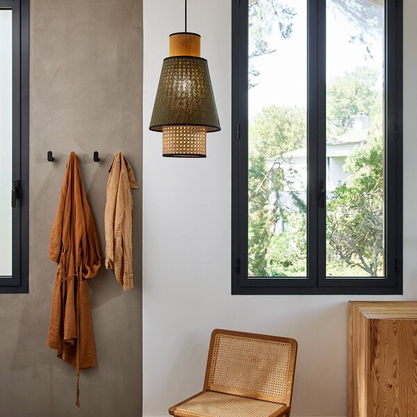 Lampada a sospensione MARKET SET, Singapour S, dimmerabile, Verde, Soggiorno, Tessuto / Tessile, Design