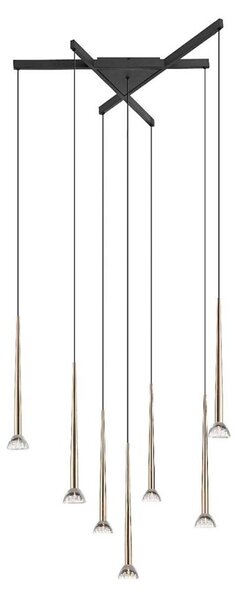Zuma Line P0603-07C-SDB1 - Lampadario LED a sospensione BOSTON 7xLED/6W/230V nero/oro