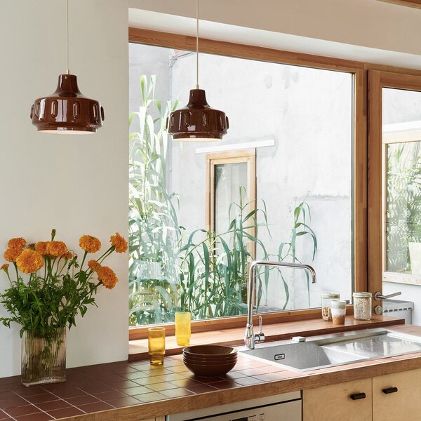 Lampada a sospensione MARKET SET, Jimmy, dimmerabile, Marrone / Ruggine, Soggiorno, Ceramica, Design