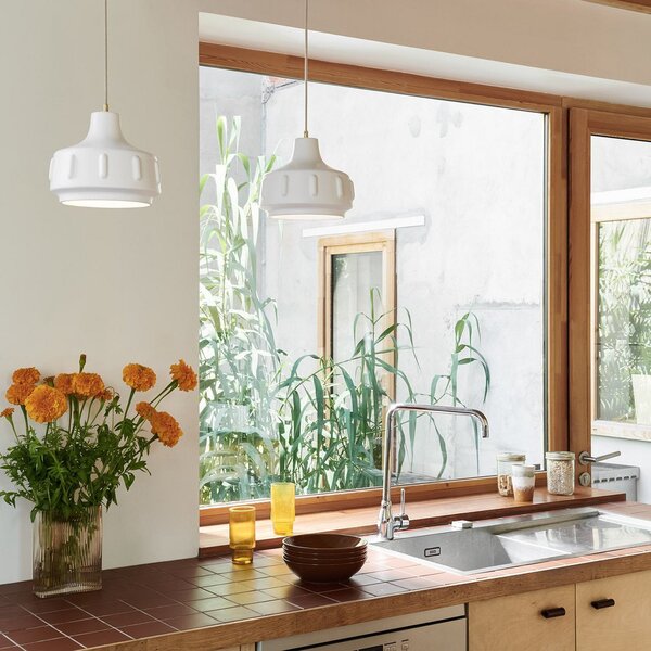 Lampada a sospensione MARKET SET, Jimmy, dimmerabile, Bianco, Soggiorno, Ceramica, Design
