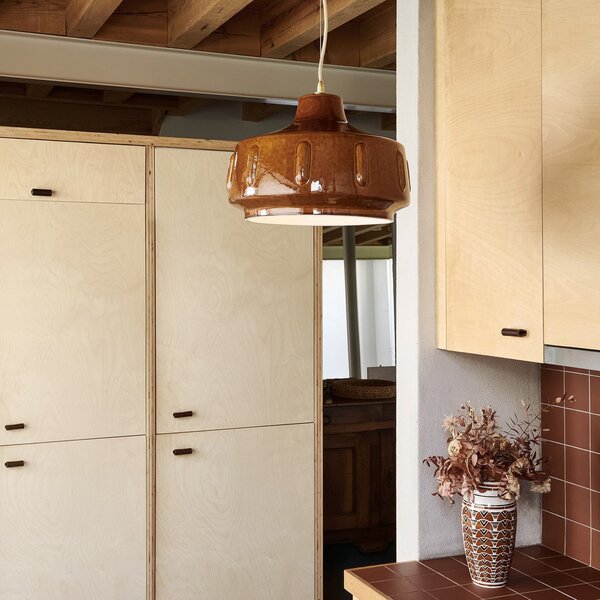Lampada a sospensione MARKET SET, Jimmy, dimmerabile, Marrone / Ruggine, Soggiorno, Ceramica, Design