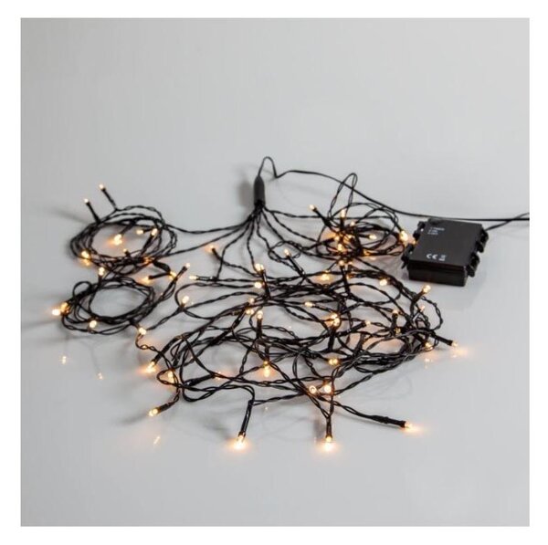 Eglo 41143 - Catena luminosa LED da esterno a batteria AKKU, 64 LED, 1 funzione, 2,7 m, IP44, bianco caldo