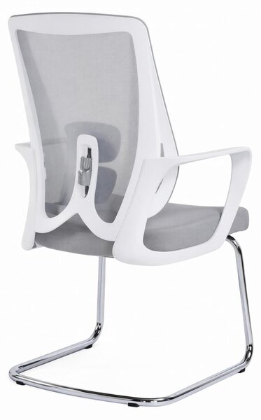 Sedia da ufficio ergonomica con base oscillante regolabile, colore grigio