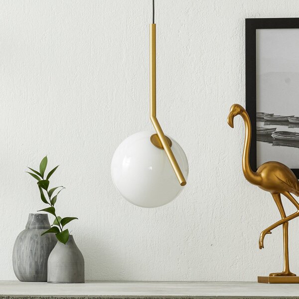Lampada a sospensione FLOS, IC S1, dimmerabile, Dorato / Ottone, Soggiorno, Metallo, Design